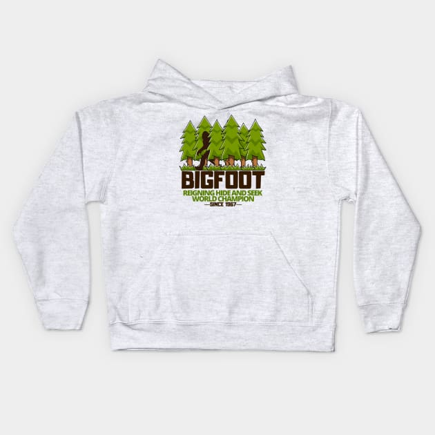 UFO CHRONICLES PODCAST - Bigfoot Hide & Seek World Champion Kids Hoodie by UFO CHRONICLES PODCAST